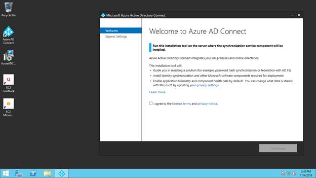 Azure AWS AD Users Sync Up - Install Azure AD Connect in Windows Server